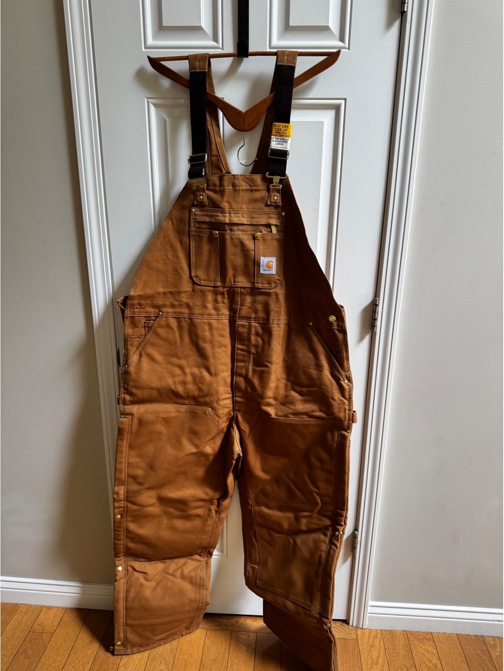 NWT Carhartt R41 Brown Quilt Lined Bib Overalls Men’s 46x32 USA Workwear